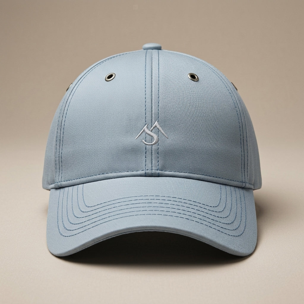 Grey Blue Solid Baseball Cap | Classic Curved Brim Adjustable Dad Hat | Unisex Cotton Sports Cap | Breathable Sun Protection Casual Hat