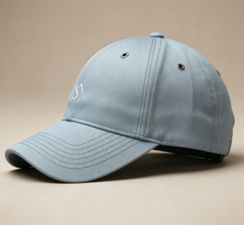 Grey Blue Solid Baseball Cap | Classic Curved Brim Adjustable Dad Hat | Unisex Cotton Sports Cap | Breathable Sun Protection Casual Hat